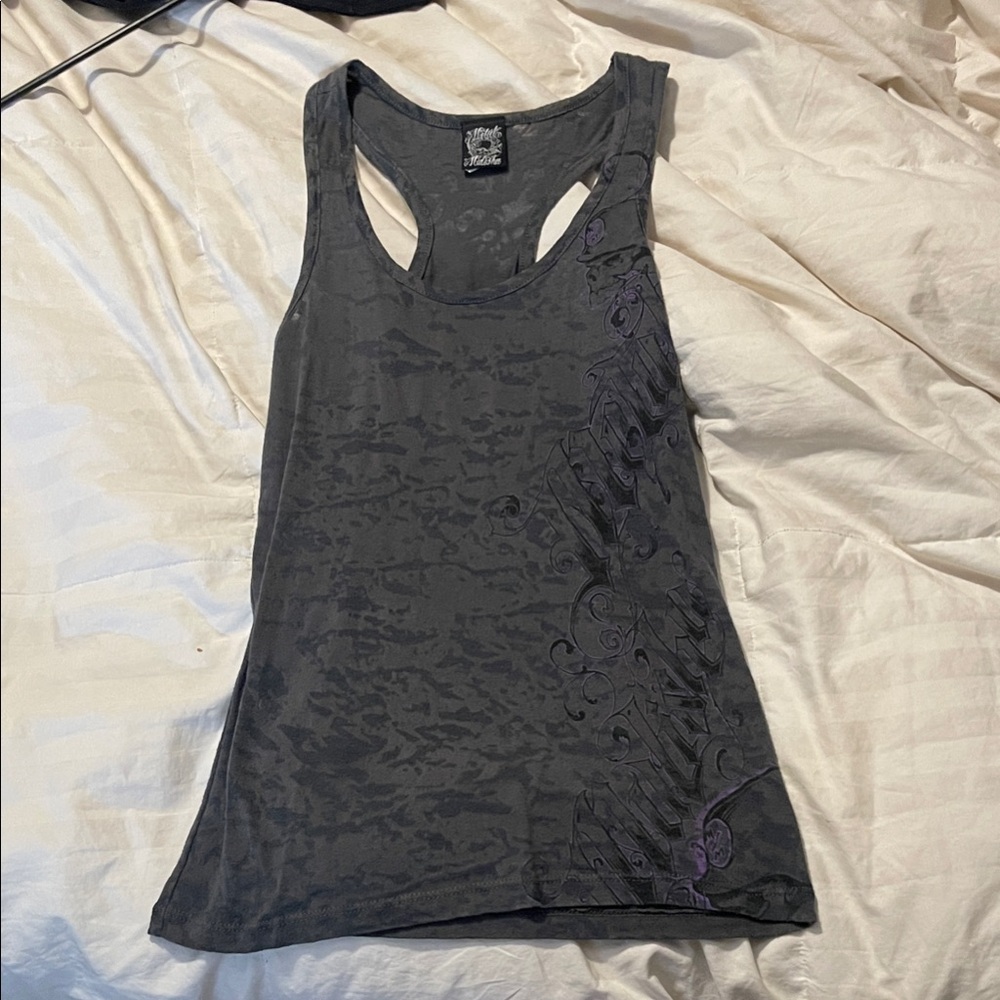 Metal Mulisha Charcoal and Violet Tank Top